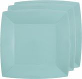 Santex Feest gebaksbordjes - lichtblauw - 30x - karton - 18 cm - vierkant