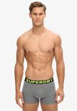 Superdry BOXER TRIPLE PACK Heren Onderbroek - Ath Grey Feeder/Blk Stripe/Blk