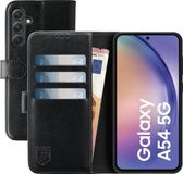 Rosso Element Book Case Wallet Hoesje Geschikt voor Samsung Galaxy A54 | Portemonnee | 3 Pasjes | Magneetsluiting | Stand Functie | Zwart