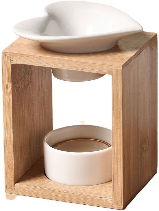 Zen'Arôme Zen'Aroma Arum Geurbrander - Hout en Keramiek - Wit - 7 cm Diameter