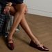 Manfield - Femme - Mocassins en cuir verni bordeaux - Taille 38