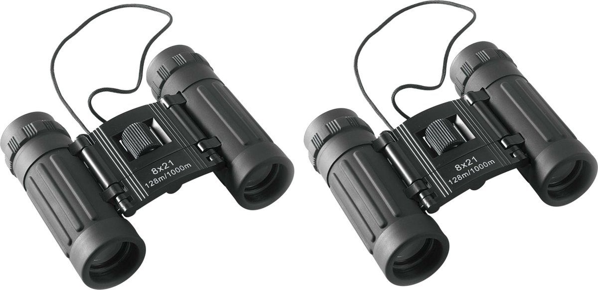 Trendo Multipak 2x Kinder Verrekijker Zwart 9 cm - Buitenspeelgoed
