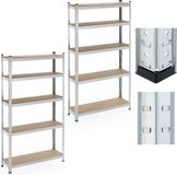 Merkloos Relaxdays Stellingkast - set van 2 - 180x100x30 cm - tot 500 kg