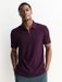 Next Heren Getextureerd formeel poloshirt met rits bij de hals - Paars