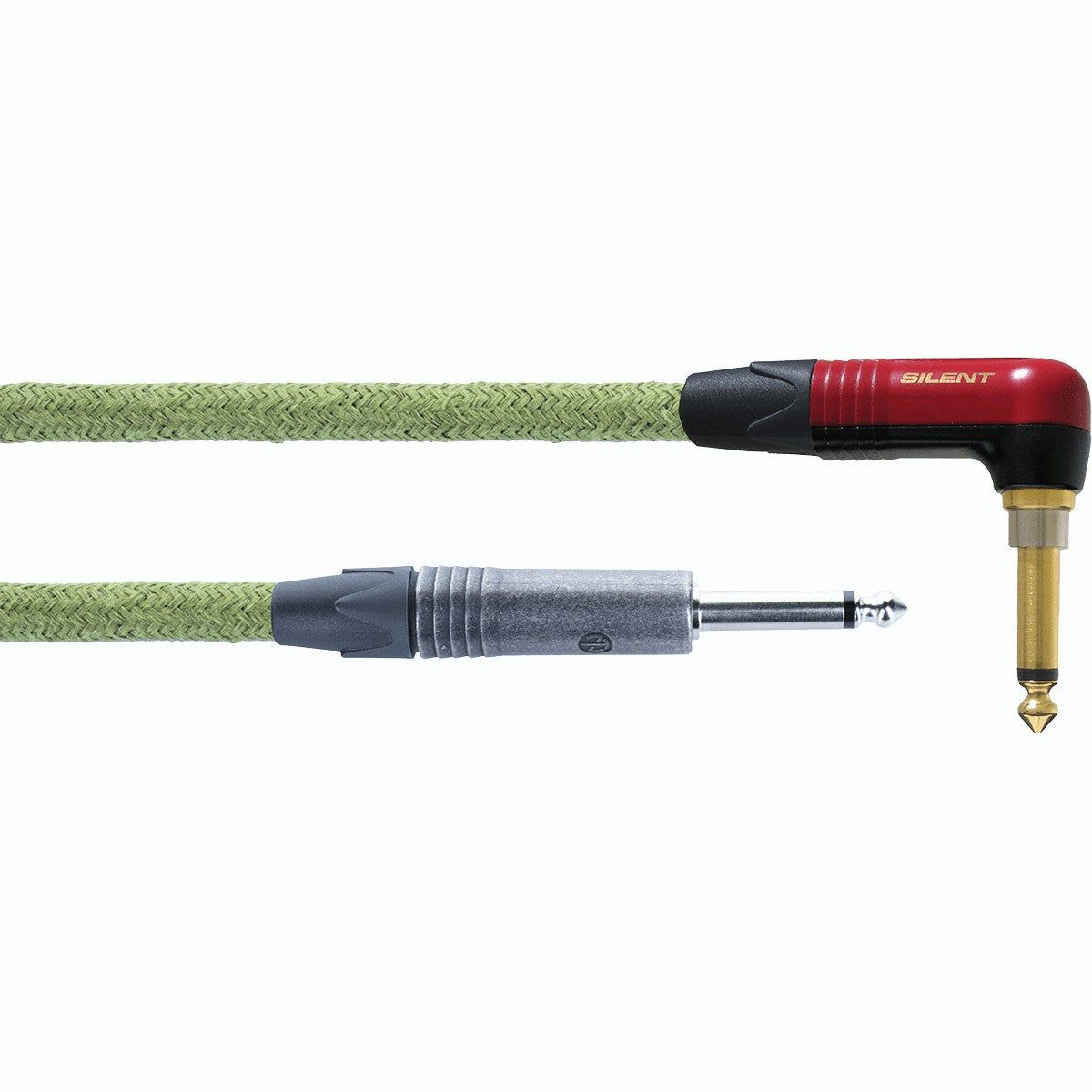 Cordial Ecohemp 6PR Silent instrumentkabel - groen - monojack - Neutrik - recht-haaks - 6m