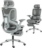 HOMCOM Ergonomische Bureaustoel - Mesh (100% Polyester) - Grijs