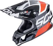 Scorpion VX-16 Evo Air Analog Zwart Wit Rood Crosshelm - Helm