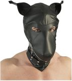 fetish Leder imitatie hondenmasker - Zwart