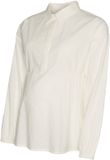 Mama Licious Overhemd MLZOEY Overhemd Lange Mouw Klassieke Kraag Effen Biologisch Katoen Snow White XXL
