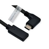 Roline Type C Video Kabel, USB-C (DP Alt Mode) Extension Kabel C-C, M/F, Zwart, 2 m