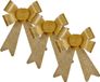 Krist+ Artesania Cerd 6x stuks kerstboomversieringen kleine ornament strikjes/strikken gouden glitters 15 x 17 cm