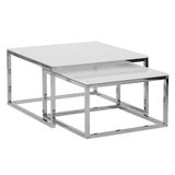 Beliani BREA Salontafel - Wit - Metaal - 60x60x35cm