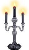 Funny Fashion Halloween LED kandelaar - 3 kaarsen - op batterijen - 17 x 40 cm