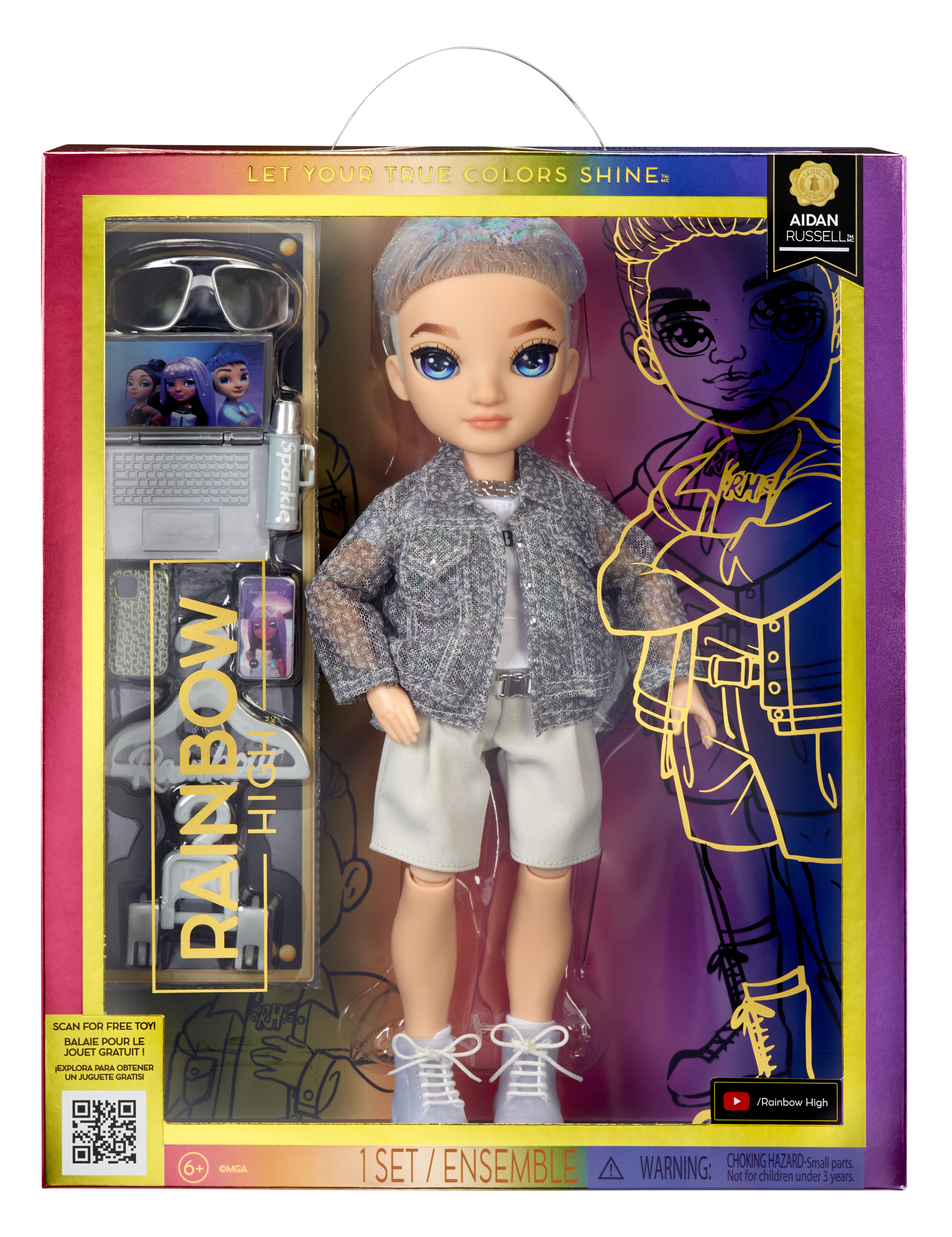 MGA Entertainment Rainbow High-modepop S23 - Aidan Russell (paars)