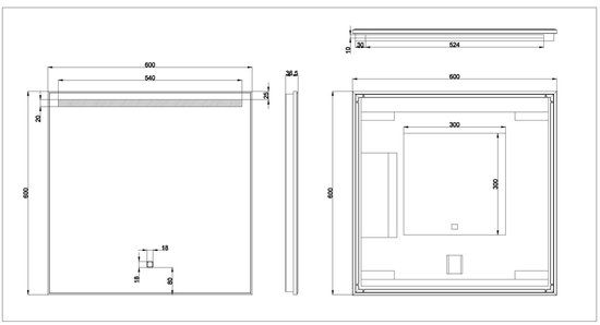 Wiesbaden Ambi One Badkamerspiegel - Condensvrij - Dimbare LED spiegel - 60 x 60 cm