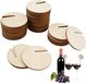 Étiquettes de verre à vin en bois à rainure vide pour décoration de fête - Set de 80