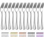 Ibenzoa® Set de 12 fourchettes intemporelles en acier inoxydable pour diverses occasions, 20,5 cm