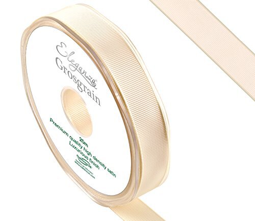 Eleganza Premium kwaliteit Grosgrain lint, satijn ivoor, 11 x 11 x 2 cm