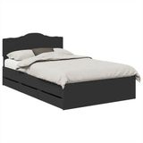 vidaXL Bedframe met lade met opslag Zwart 120 x 190 cm Ingenieurshout
