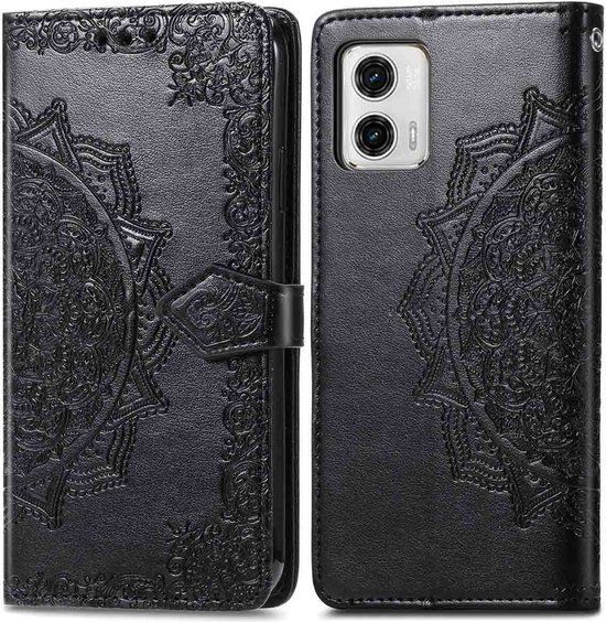 iMoshion Hoesje Motorola Moto G73 - Mandala Bookcase - Zwart