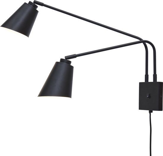 it's about RoMi Bremen Wandlamp - Zwart - 130x60x49cm - 2L - E27 - Metaal