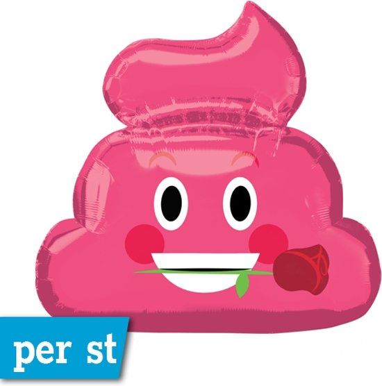 Ballon Deco Folieballon pink poop SuperShape - Roze - 63cm x 60cm