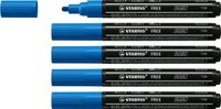 Stabilo FREE - Acryl Marker - T300 - Ronde Punt - 2-3 mm - Donker Blauw - Doos 5 stuks