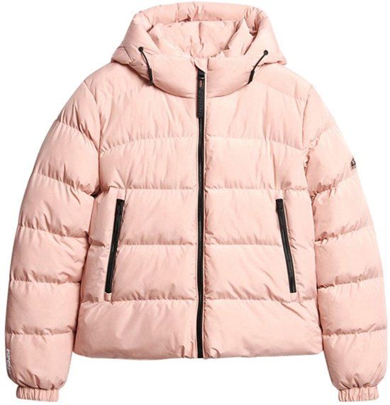 Superdry Dames Hooded Sports Puffer Jas W5011996a Eq8 Vintage Blush - Maat XL