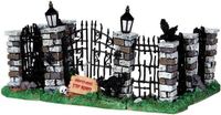 Lemax Spooky Iron Gate And Fence Set Of 5
