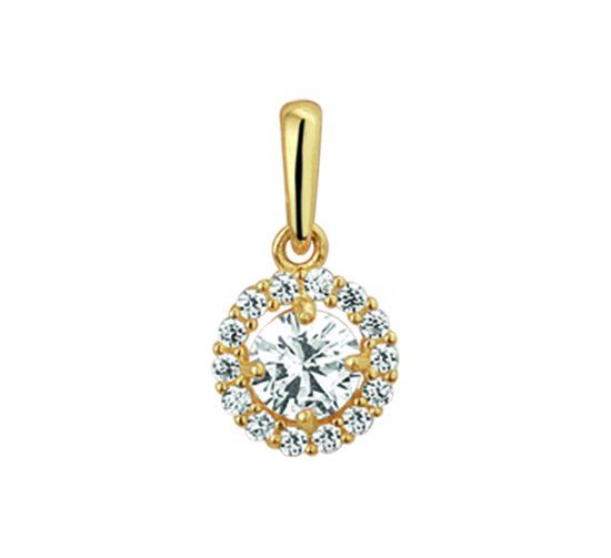 The Jewelry Collection Hanger Zirkonia - Geelgoud