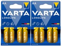 Varta Longlife AA Blister - 2 x 4 stuks - Voordeelverpakking