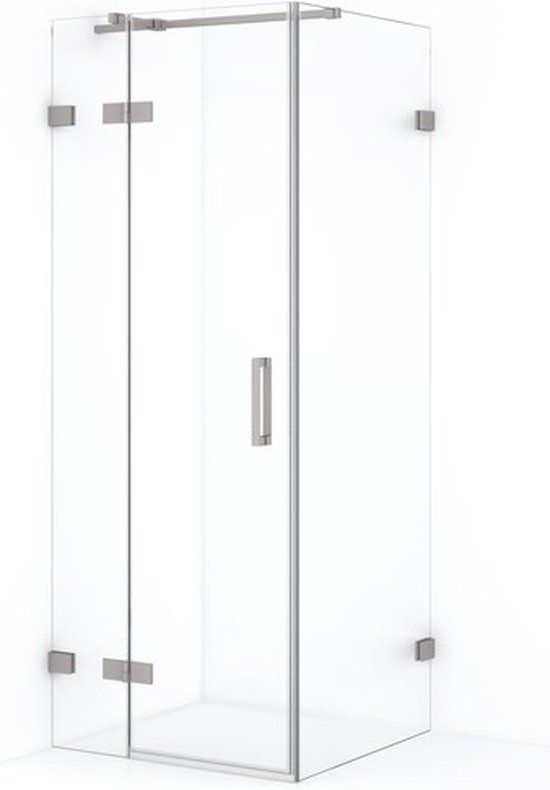 Maxaro Douchecabine Diamond 80x80cm 8mm Helder Veiligheidsglas Geborsteld RVS met Draaideur