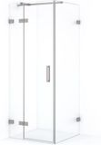 Maxaro Douchecabine Diamond 80x80cm 8mm Helder Veiligheidsglas Geborsteld RVS met Draaideur