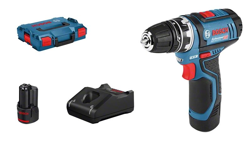Bosch Professional Bosch GSR 12V-15 FC Flex Professional Cordless Drill/Driver - 1300 RPM - Keyless Chuck - Black/Blue