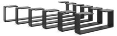 Plat Acier Set van 2 Pieds de meuble 45 cm Noir
