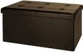 Banc 2-en-1 moderne avec rangement pliable 80x38x38cm 100l banc de rangement pouf repose-pieds marron