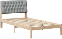 vidaXL Bedframe met gevoerd hoofdeinde, bruin, 100 x 200 cm