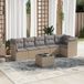 Maison Exclusive - Ensemble de meubles de jardin 7 pièces avec canapé et coussins, beige, en polyrotin