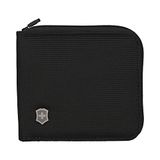 Victorinox Portemonnee met doorlopende ritssluiting, dames/heren, portemonnee met 3 kaartvakken, 1 ID-vak en 1 bankbiljettenvak, zwart