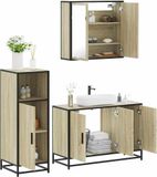 Maison Exclusive - Ensemble de meubles de salle de bain 3 pièces en bois composite chêne Sonoma