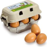 Erzi Play Food: Eierdoosje met 6 bruine eieren