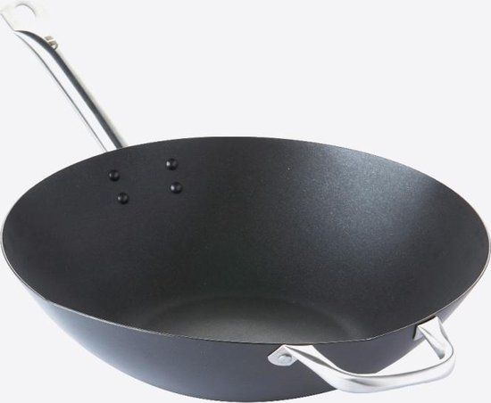 Point-Virgule Wokpan - Ø 36cm - Whitford Anti-aanbaklaag - Donkergrijs