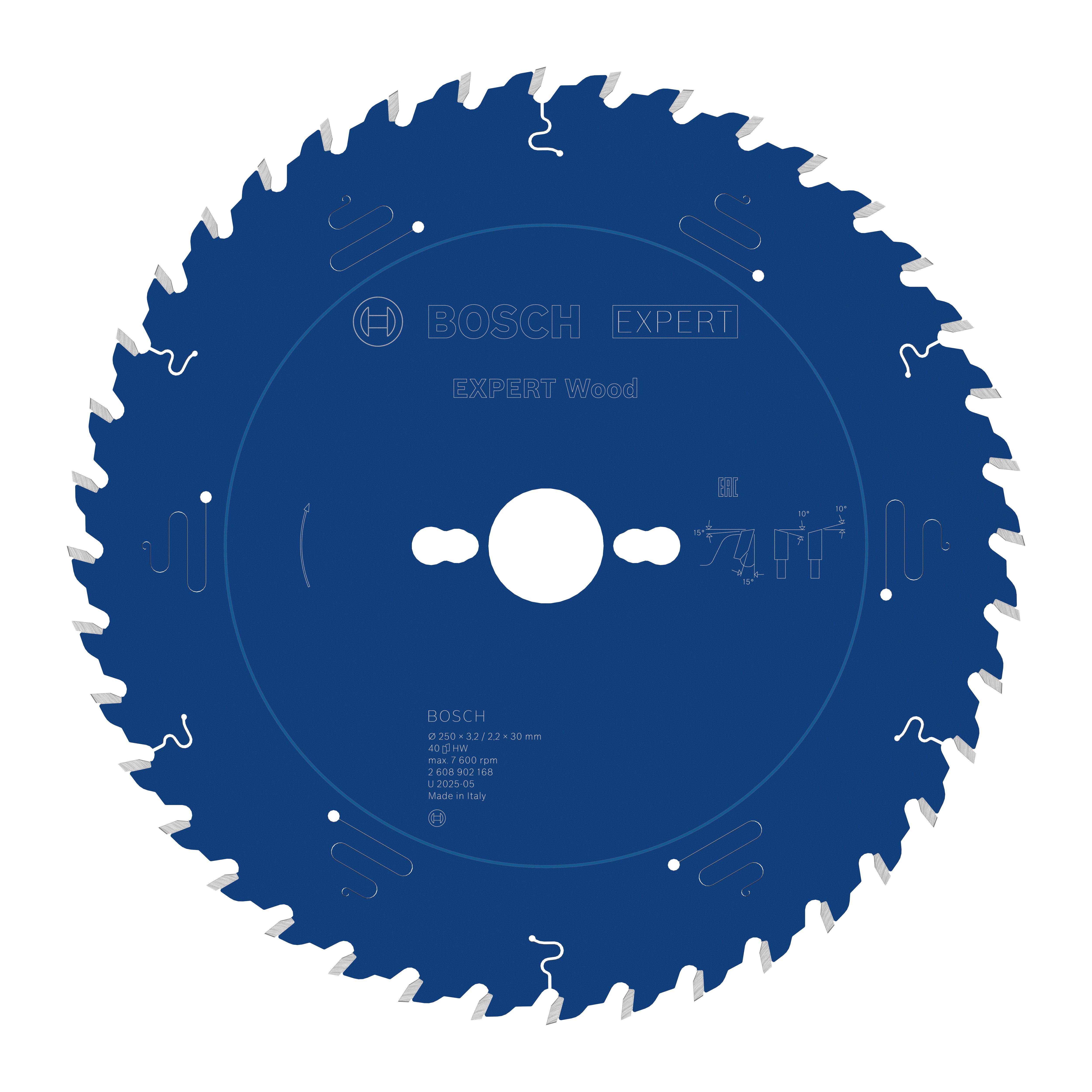 Bosch Accessoires EXPERT Wood Cirkelzaagblad | 250 x 3,2/2,2 x 30 mm | T40 - 2608902168