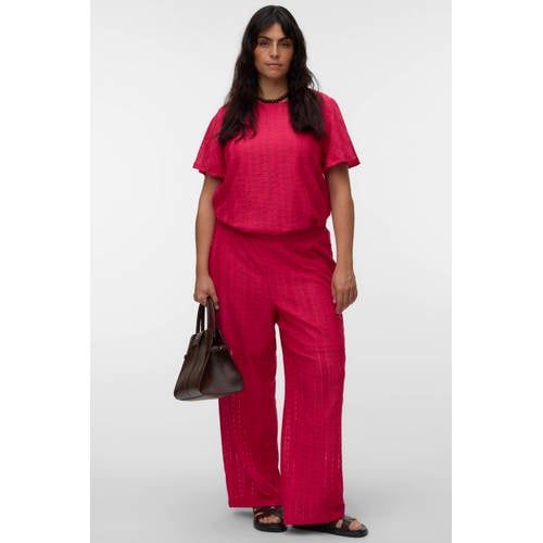 VERO MODA CURVE top broderie roze