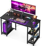 Merkloos / Sans marque Wan GmbH Omkeerbaar bureau met rek en monitorstandaard - PC tafel met boekenkast - 120 x 50 x 85 cm - zwart - thuiswerkplek