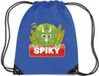 Bellatio Decorations Spiky de dinosaurus rijgkoord rugtas / gymtas - blauw - 11 liter - voor kinderen