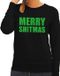 Bellatio Decorations Shoppartners Bv Foute kersttrui / sweater Merry Shitmas zwart voor dames - Kersttruien 2XL