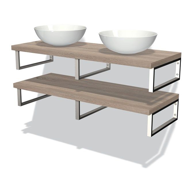Maxaro Badkamermeubel Modulo Plato Eiken 120 cm met 2 Wastafelbladen