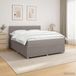 vidaXL Boxspringbed met matras met hoofdeinde Taupe 180 x 200 cm Stof