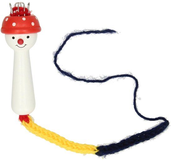Goki Strickpilz Paddenstoel - Met Wol En Houten Naald - Multicolor